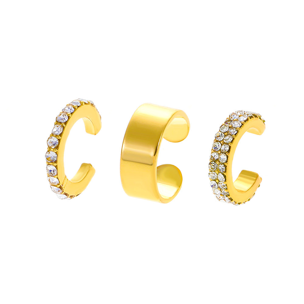 Wholesale Zircon Alloy Ear Cuff Three-Piece Set Earrings